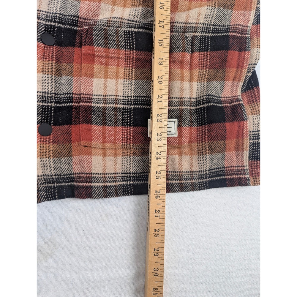 Ben Sherman Mens Plaid Cotton Button Down Shirt Orange Brown Long Sleeve Large - Picture 6 of 13